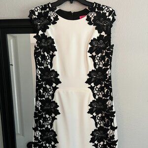 Classy Betsey Johnson Black & White Dress Size 12